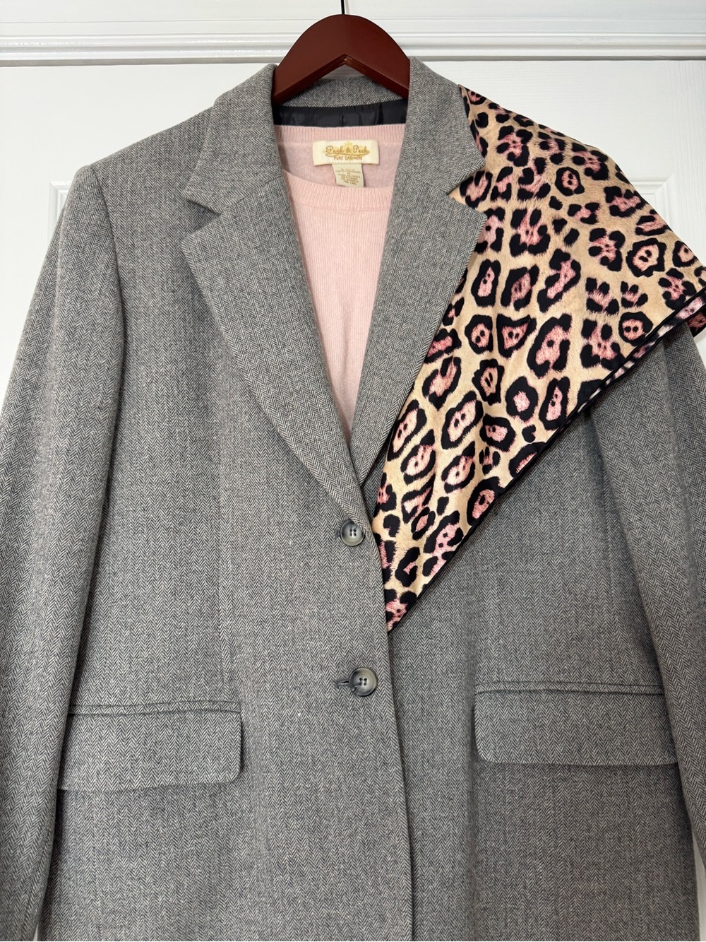 Pendleton Gray Virgin Wool Herringbone Blazer – Size 8 (Loose Fit) - VTG